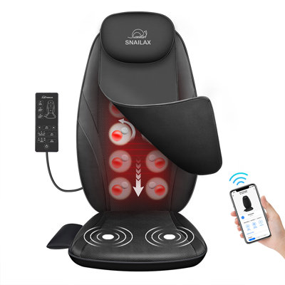 Snailax Shiatsu Massage Cushion with Soothing Heat, Electric Deep Tissue Kneading Full Body Massage Chair with Smart App Control.