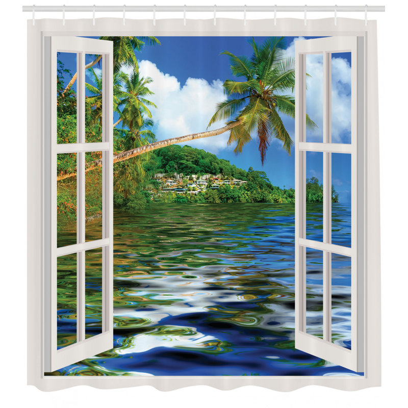 Shower Curtain with Hooks Included, 75" H x 69" W