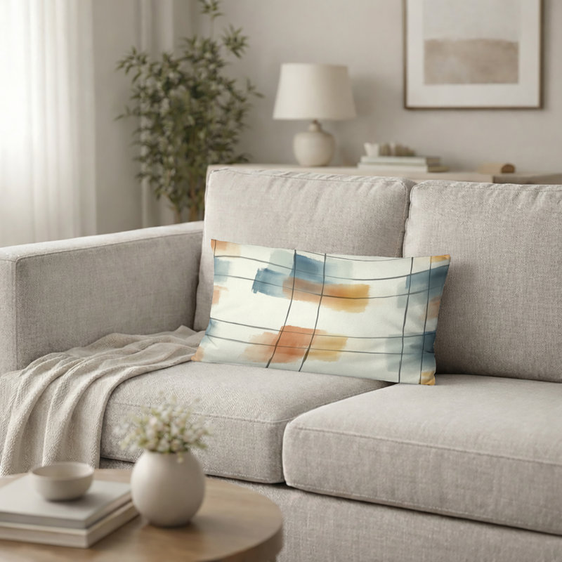 Coussin Plaid, H 12 po x l 20 po