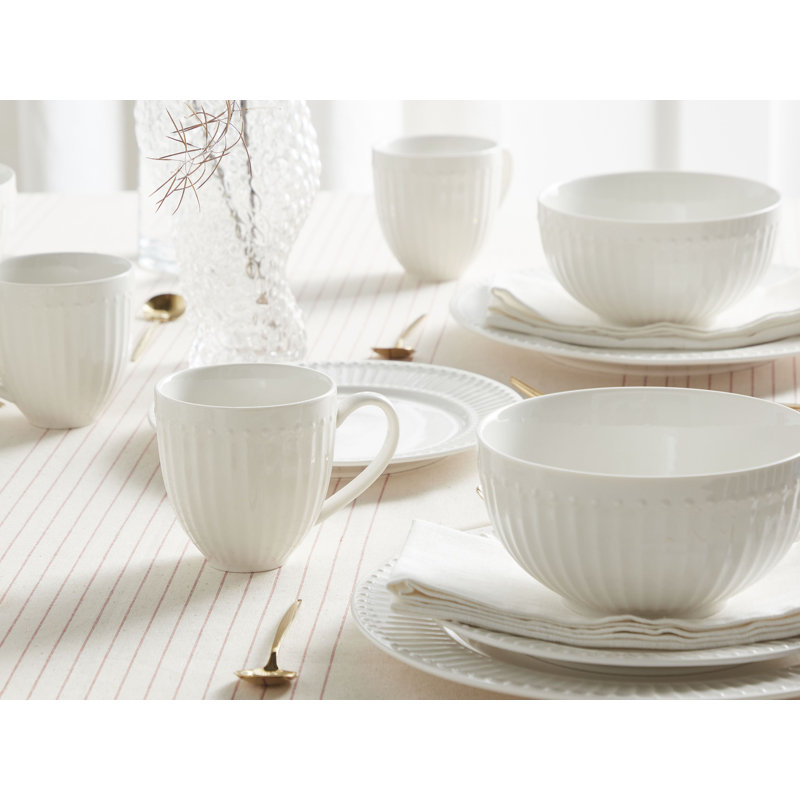 COWSLIP Handmade Porcelain China Dinnerware Set 16 Piece - Service for 4