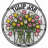 7.8"H Tulip Jar Stained Glass Window Panel-206728905