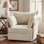 Fauteuil d'appoint surdimensionné l 36 po avec repose-pieds et coussins amovibles Merille - beige-1407838285