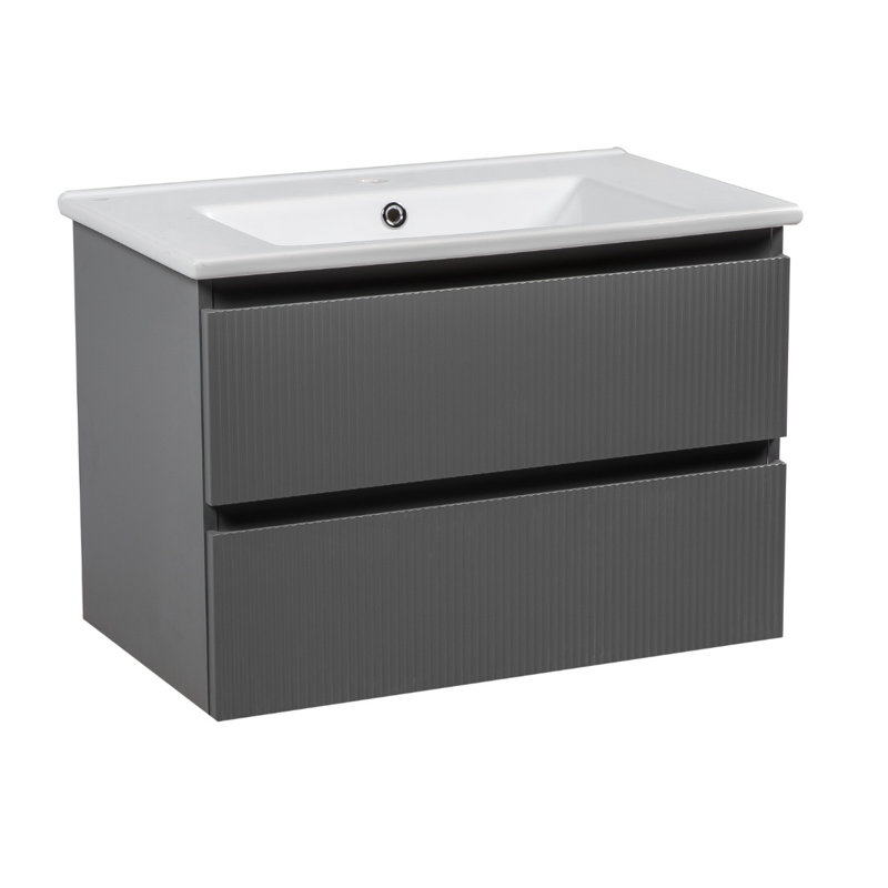 Ensemble de meuble-lavabo mural simple 30 po avec miroir Carlota