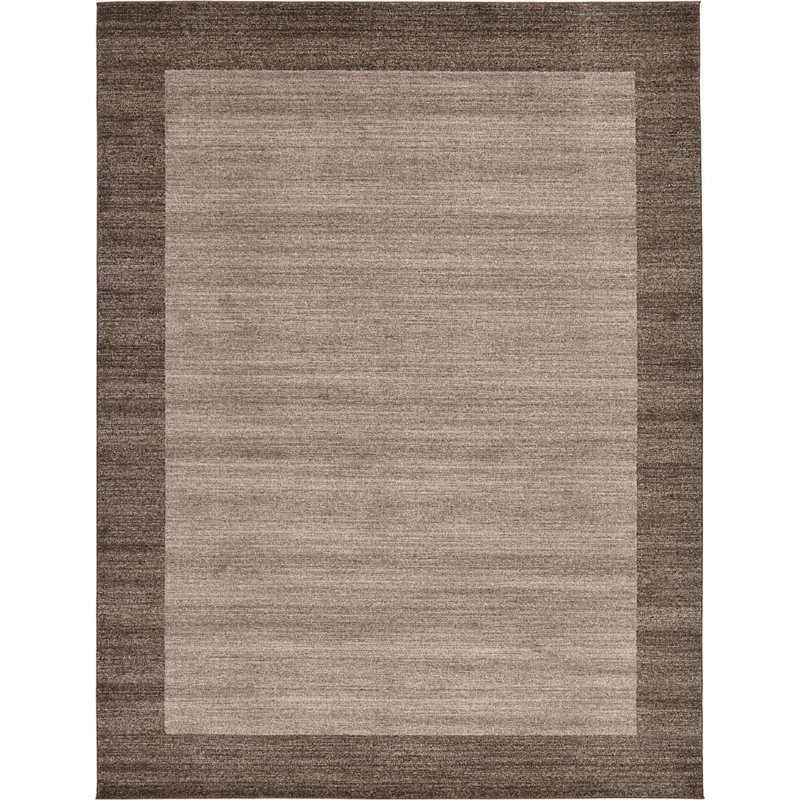 Tapis géométrique brun clair Desdemona, Rectangle 8 p x 11 pi 4 po