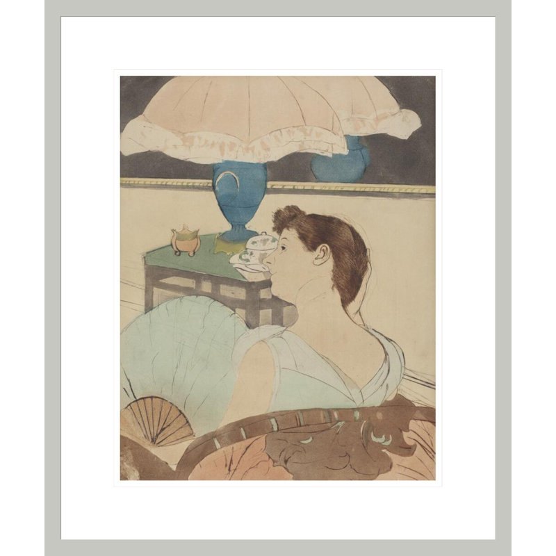«The Lamp» par Mary Cassatt - estampe numérique encadrée, 21.13" H x 17.75" W