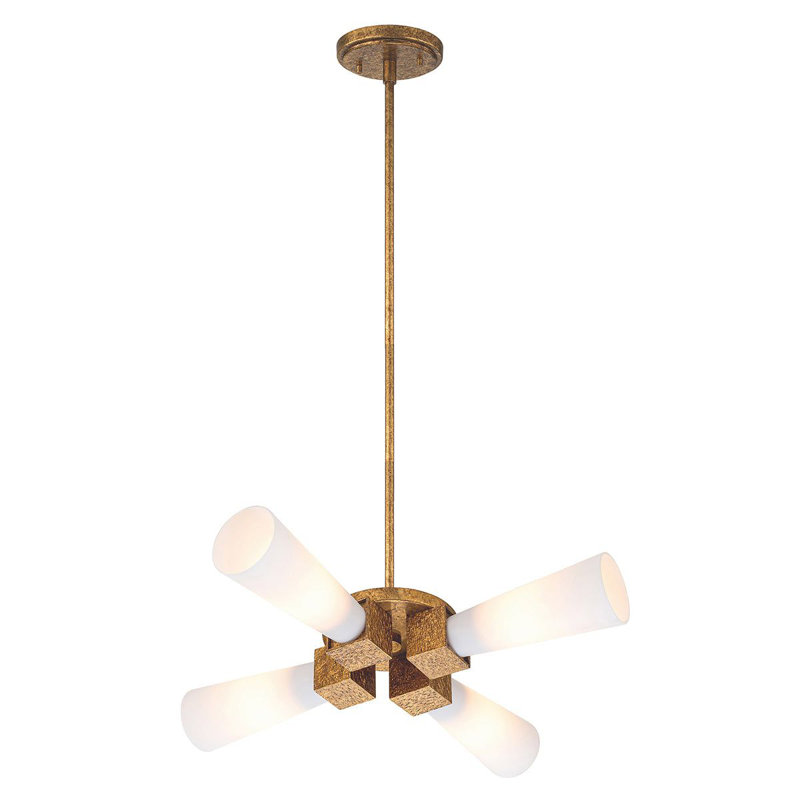 Plafonnier encastré 4 lumières Wickliffe Doré
