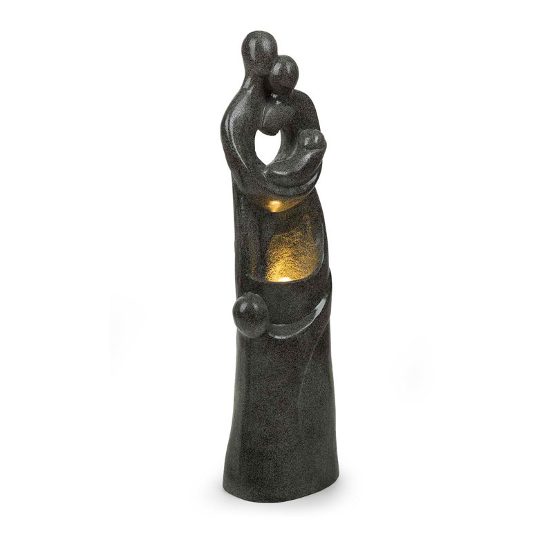 Outdoor Sculptural Fountain with Lights