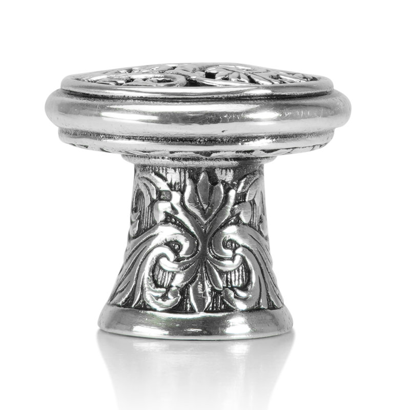GLENDALE COURT KNOB BURNISH BRASS FINISH, Silver