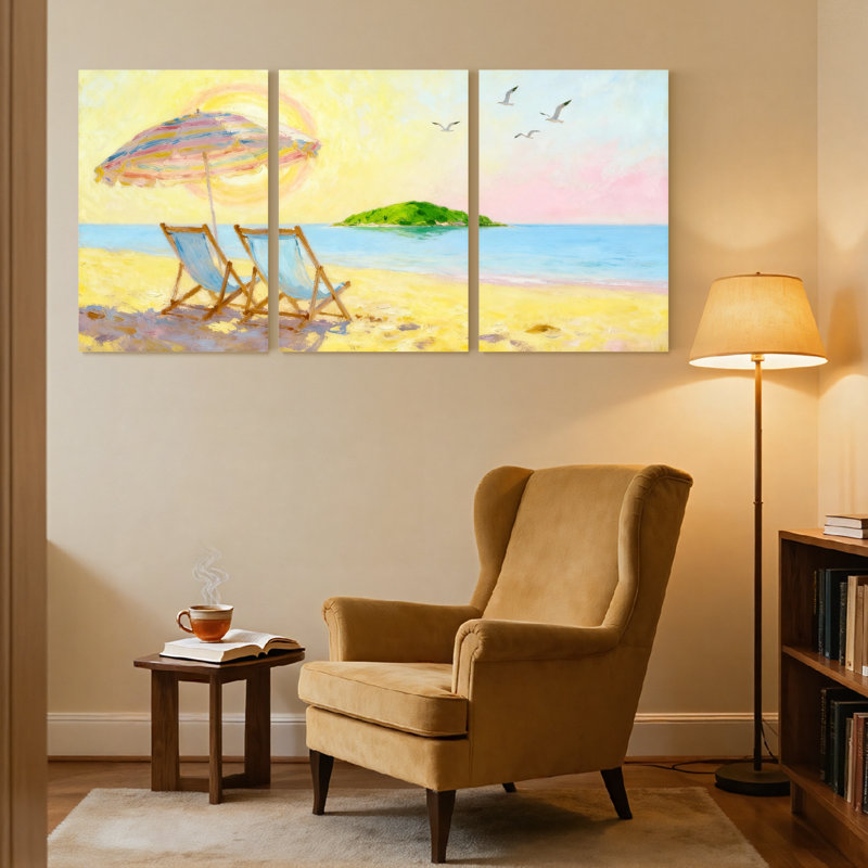 Ensemble de 3 reproductions d'art sur toile, H 18 po x l 36 po