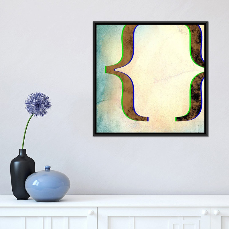 " Brackets-Insta " by 5by5collective, 18" H x 18" W x 1.5" D, Black Framed Canvas, No Matte