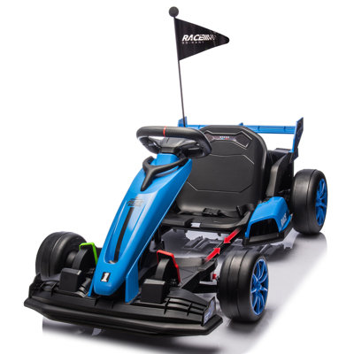 Kart électrique 24 V pour enfants de 6 ans et plus, jouet à dérive à deux moteurs de 200 W avec vitesse maximale de 8 mi / h, siège réglable, cadre extensible, charge maximale de 135 lb