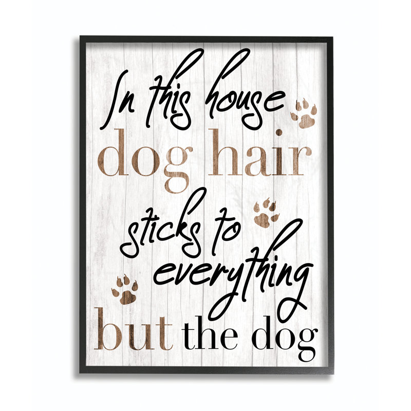 « dog cheveu sticks pour animaux amusants », impression, H 16 po x l 20 po x P 1,5 po, Giclée encadrée noir minuit