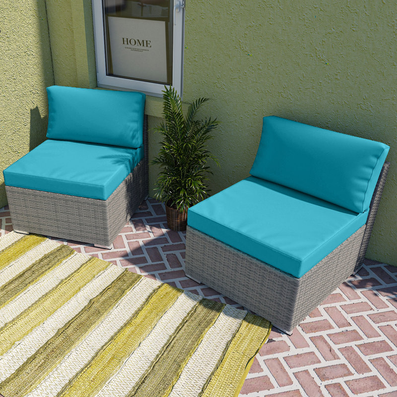  Outdoor Seating Group with Cushions, Light Blue
