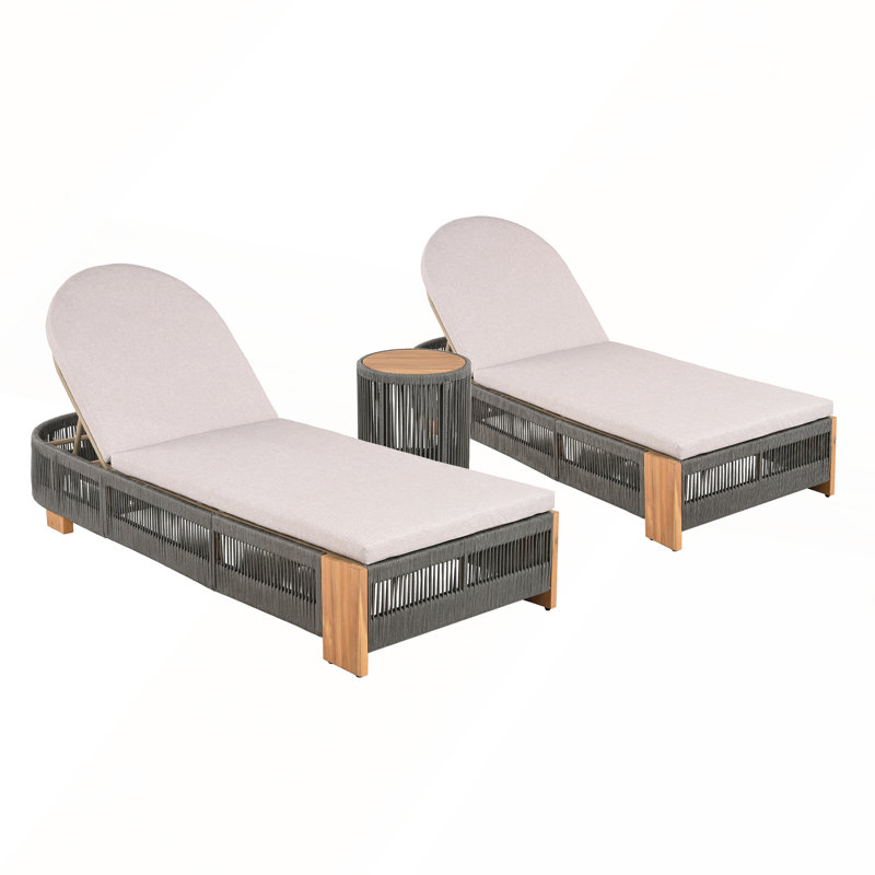 Mobilier d'extérieur près de la piscine, Grey,Teak