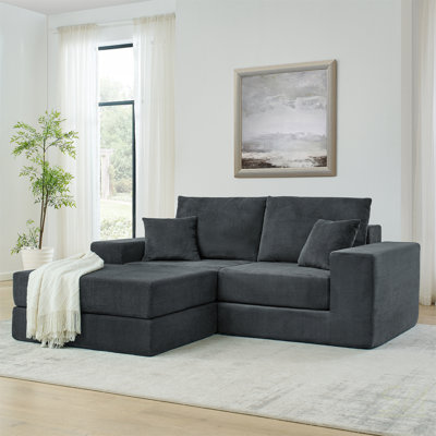 Canapé modulaire modulaire en nuage, canapé rembourré en L moderne avec repose-pieds amovible, siège profond pour salon, appartement, petit espace, canapé modulaire