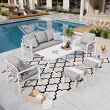 Romio 6 Piece Aluminum Sofa Seating Group with Cushions