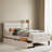 Twin Size Upholstered Platform Bed Frame with 2 Drawers-1887467427