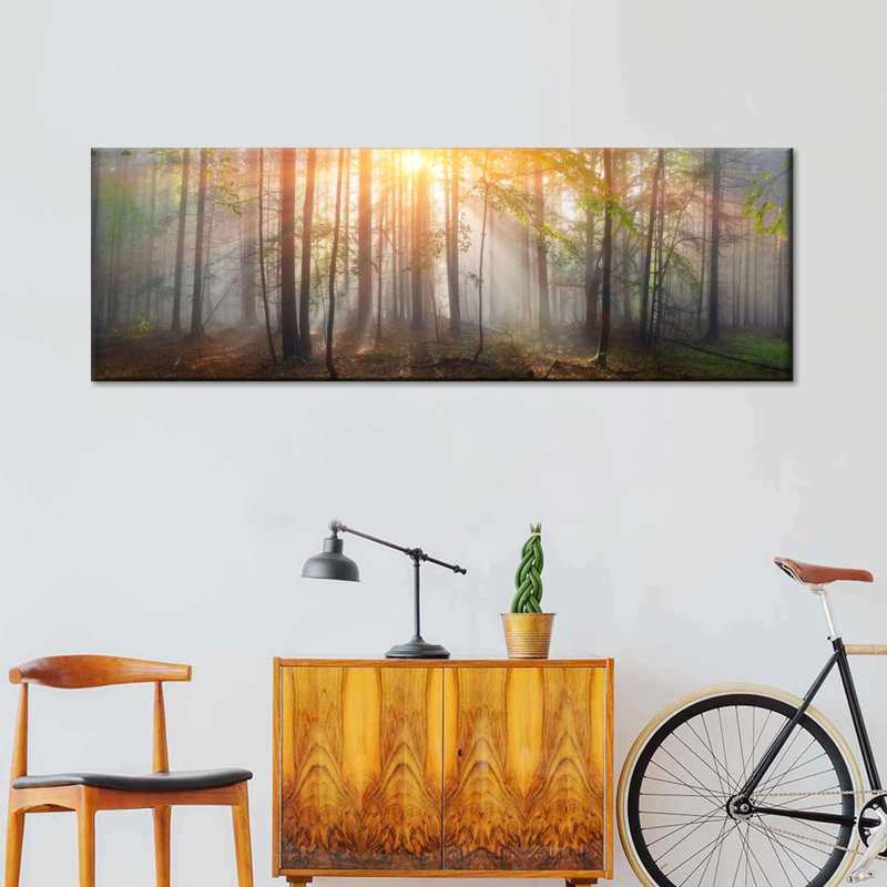 Coucher de soleil sur la forêt des Carpates, H 8 po x l 24 po x P 1 po