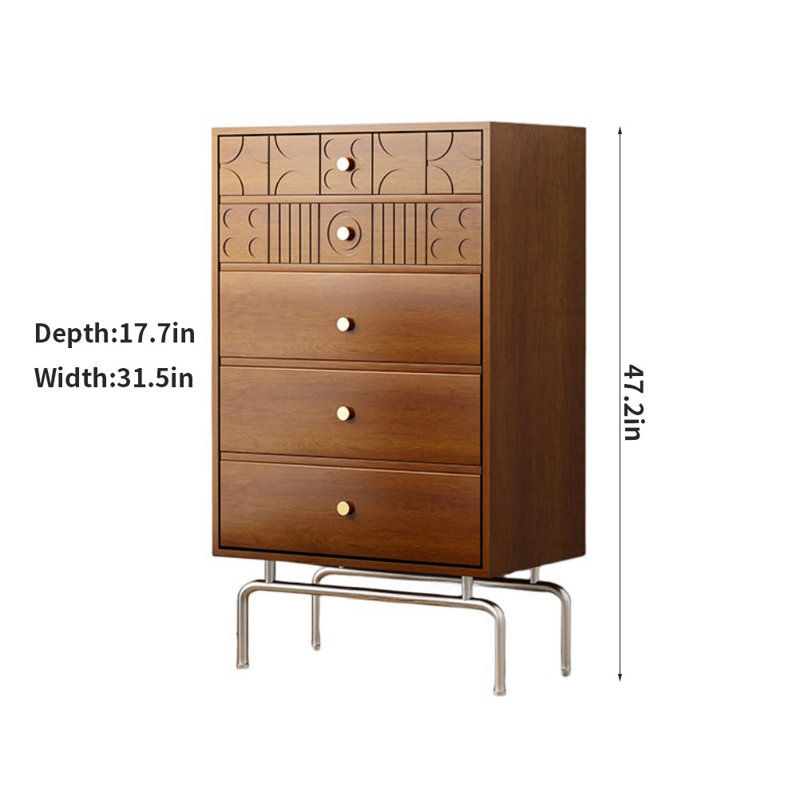 Modern Simple Black Porch Cabinet Accent Chest, Brown 