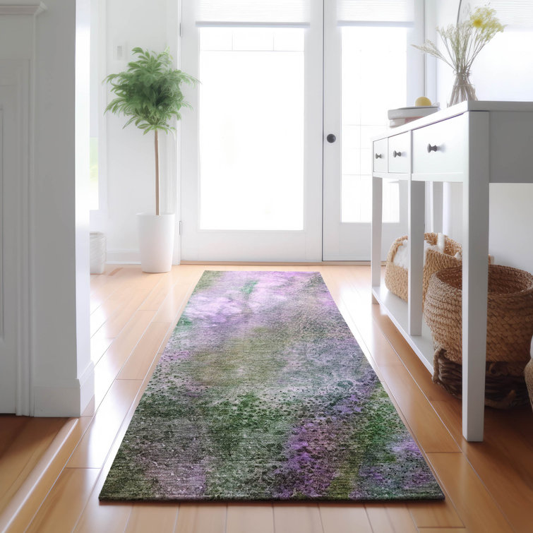 Premium Machine Washable Cerrito AMF505 Purple Rug
