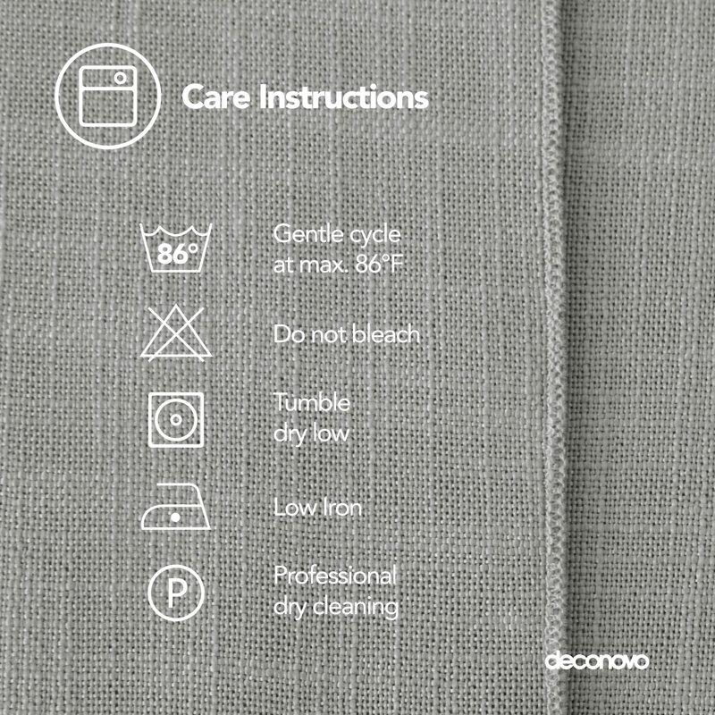 Water Resistant Tablecloth Faux Linen, Gray, 102" L x 54" W