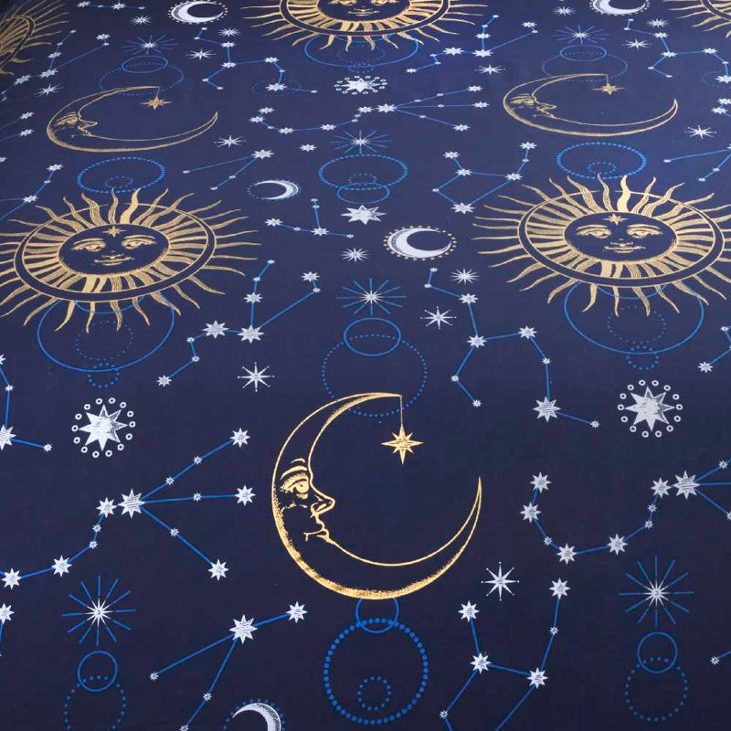 Johnsie Polyester Dots Duvet Cover with Pillowcases, Navy, Double - 2 Standard Pillowcases