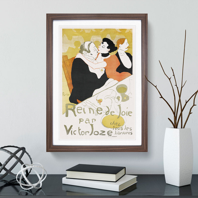 Reine De Joie - Picture Frame Graphic Art, 36cm H x 27cm W x 2cm D, Walnut Framed