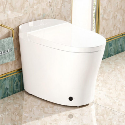 Toilette intelligente une pièce avec bidet, siège chauffant, ouverture / fermeture automatique et affichage à DEL