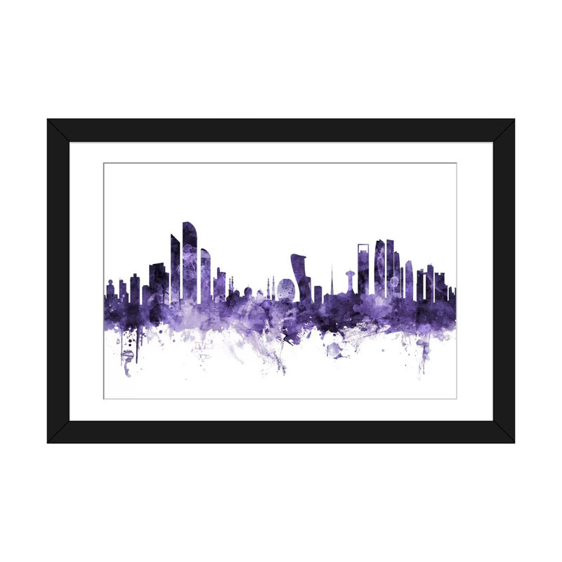 « abu dhabi horizon » par michael tompsett, reproduction d’impression sur toile tendue, H 16 po x l 24 po x P 1 po, Blanc