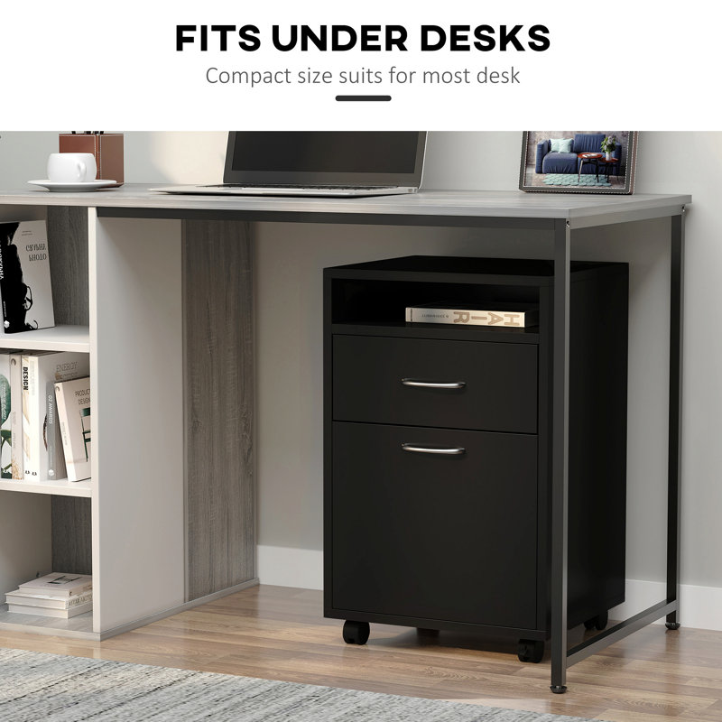 Organisateur de rangement mobile avec tiroir et armoire, support d'imprimante avec roulettes, noir
