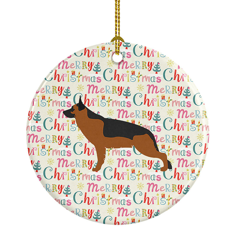 Ornement suspendu Merry Christmas, Berger allemand