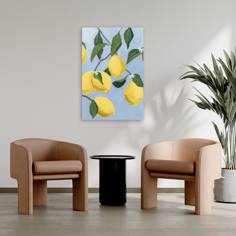 Citronnier clair - branches bleues agrumes, H 36 po x l 24 po