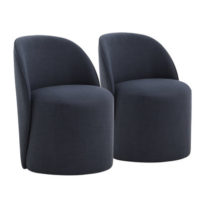 Chaise d'appoint rembourrée avec roulettes Lola (ensemble de 2)