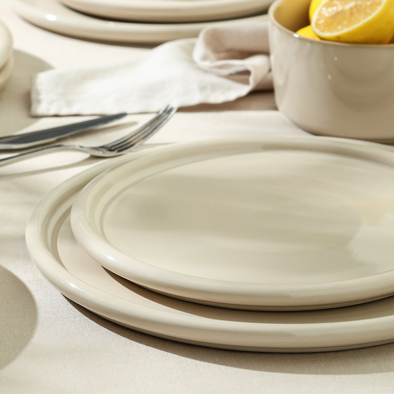 Ensemble d'assiettes en grès 4 pièces Stone Lain Eden, Beige