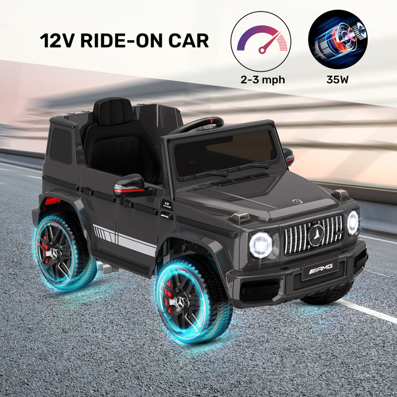 ARBELI 12 Volt 1 Seater All-Terrain Vehicles Battery Powered Ride On Toy with Remote Control, Black