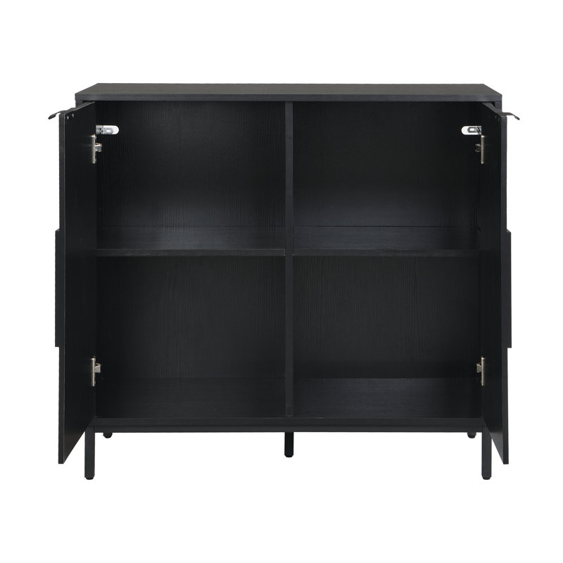 Armoire d'appoint 2 portes Delsin, Noir mat