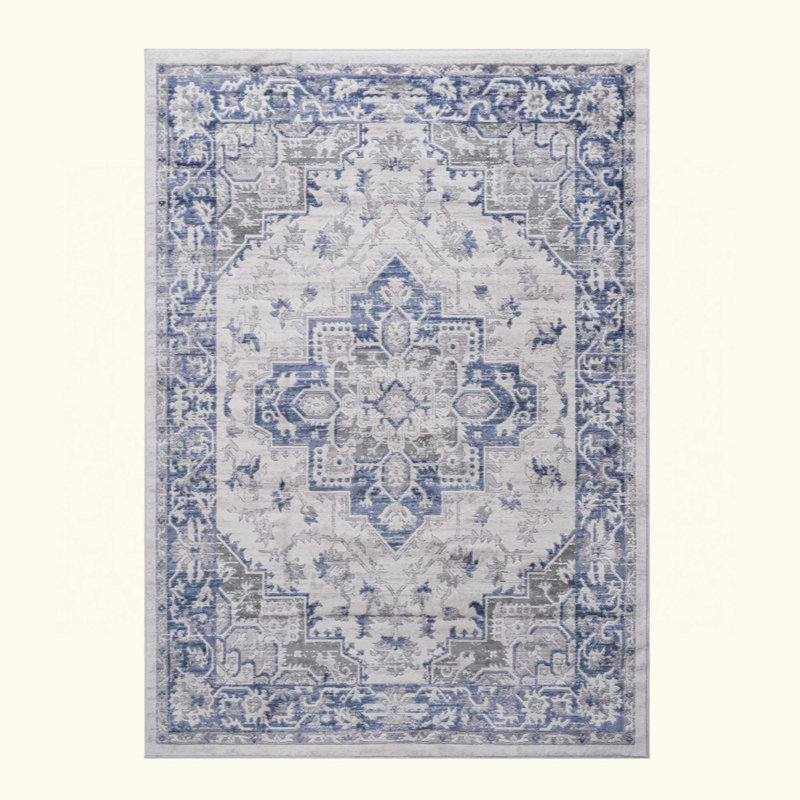 Tapis oriental de style oriental et résistant aux taches, Rectangle 5 pi 3 po x 7 pi 6 po