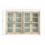 Armoire à dossier en bois récupéré et en métal avec 4 portes en verre et 4 tablettes