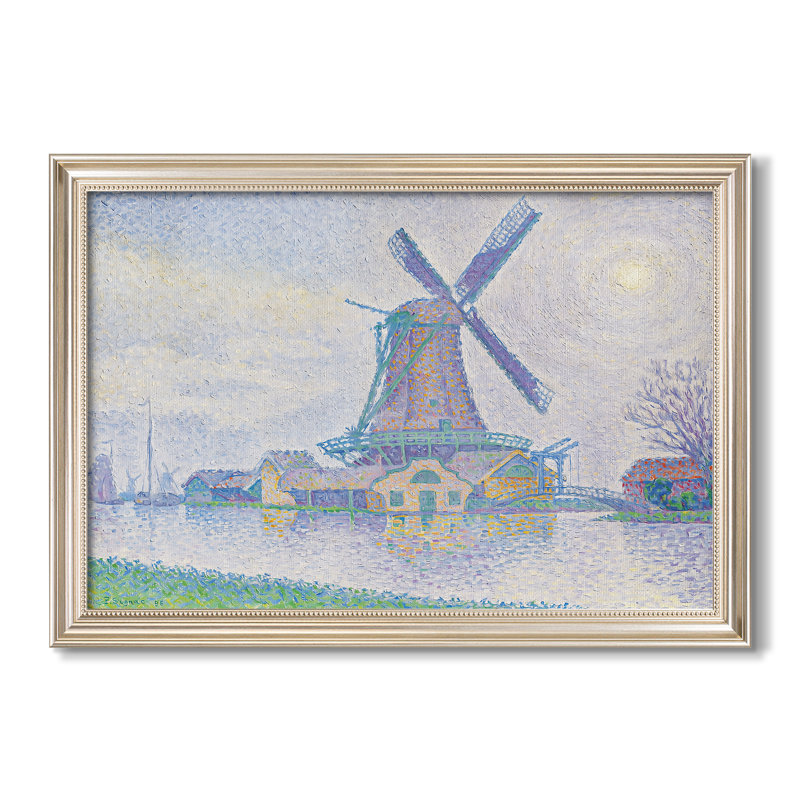 Moulin d'Edam (Moulin d'Edam), 1896 - Paul Signac - Toile encadrée sur mesure, 24x34 INNER SIZE, Framed Canvas, Pewter Satin