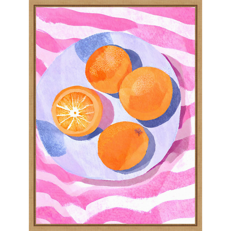 «Orangen auf Teller» par Ohkimiko, reproduction d'art sur toile encadrée