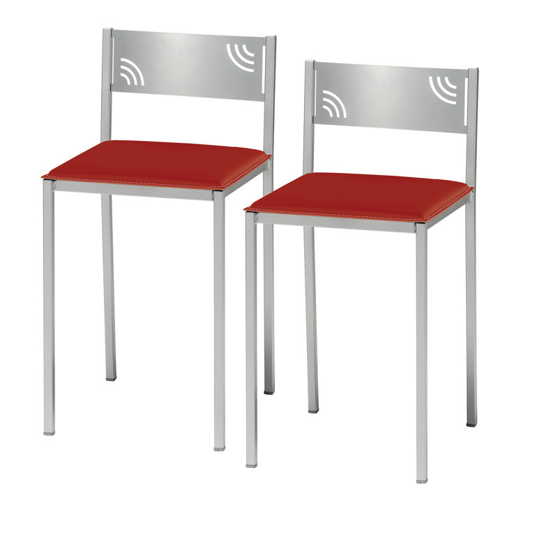 Ettora Upholstered Counter Stool, Red