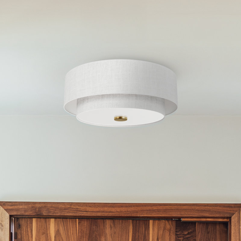 Plafonnier encastré 2 lumières Hunter Brookside, Doré, Blanc