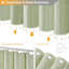 Sage Green 183 x 202 cm Drop Long Shower Curtain Striped Shower Curtains with 12 Plastic Hooks
