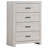 White 5-Piece Slatted Headboard Panel Bedroom Set