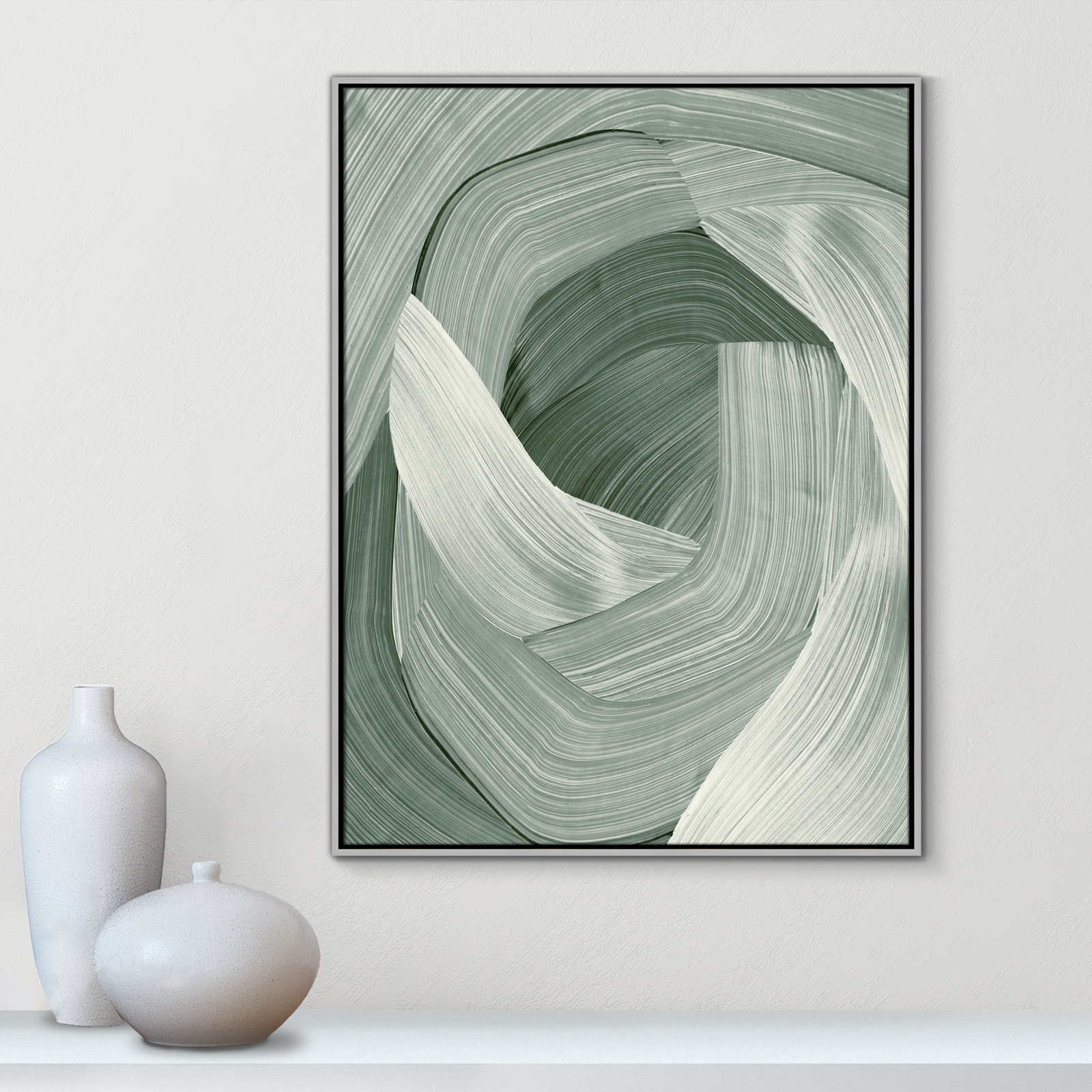 Wyn "Enriched Emerald" Print, 41.5" H x 31.5" W, Silver 