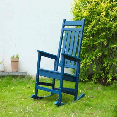 Chaise berçante surdimensionnée à texture de bois, chaise berçante d'extérieur pour adultes, chaise berçante résistante aux intempéries pour jardin