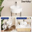 Lavabo console 18,31 po avec trou pour robinet, lavabo de salle de bain avec trop-plein, lavabo blanc-104737973