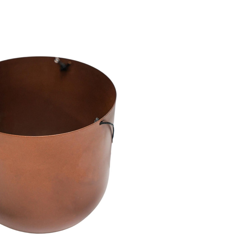  Ivyline Kew Indoor Hanging Planter with Hook, Small, Copper, 15.5 cm H x 17 cm W x 17 cm D
