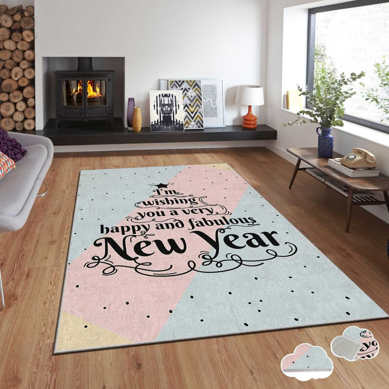 Luxurious Velvet Carpet, 3.3 x 5.9 Feet, 100% Polyester, 740 g/m² | Non-Slip Dot Underside, Laminated Sponge for Comfort | Digital Printing, Easy to Clean, Machine Washable at 86°F | Perfect for Living Room & Bedroom