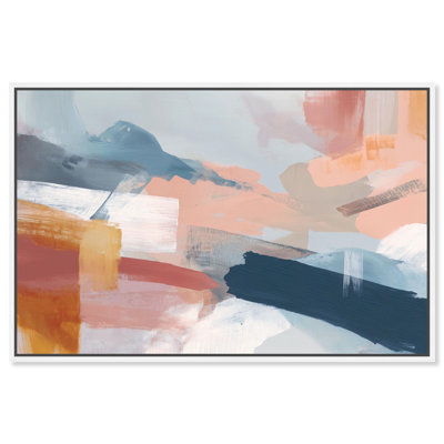 Impression sur toile «Crashing Tide III» par Art Remedy, cadre blanc, 54 x 36